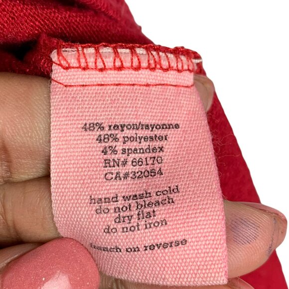 🟣🟣🟣 SILENCE & NOISE Womens Size Small Red Lace Back Open Sweater Cardigan - Picture 7 of 9